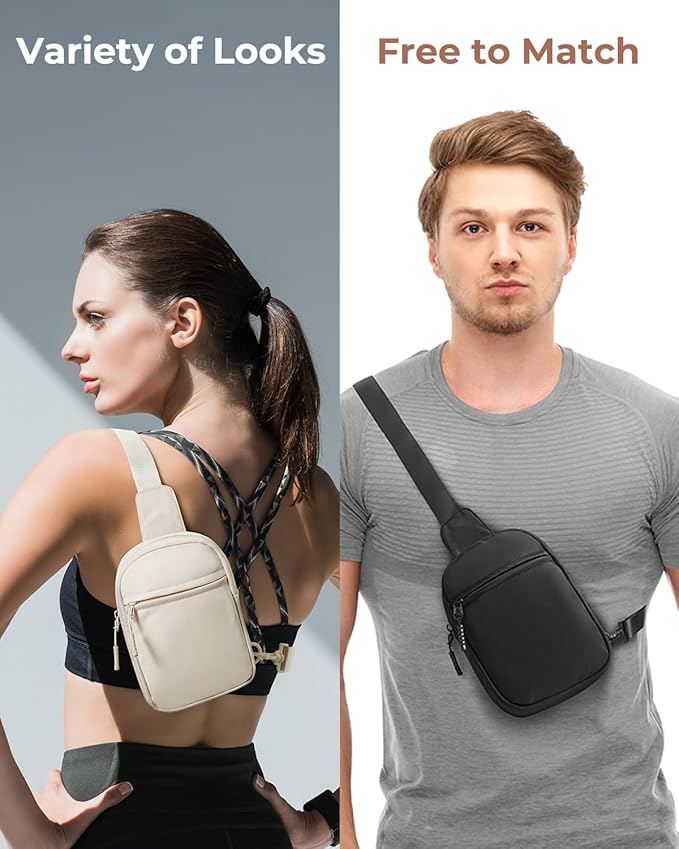 CHOLISS Small Sling Bag for Women and Men, Crossbody Bags Trendy Fanny Packs Chest Bag with Extended Strap