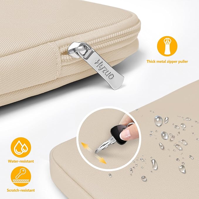 HYZUO 13.3-14 Inch Laptop Sleeve Bag Set for MacBook Pro 14 M4/M3/M2/M1, MacBook Air/Pro 13.3, 13.5"/13.8" Surface Book/Laptop, Notebook Case for 13.3" HP Dell Lenovo Asus Acer, Sand