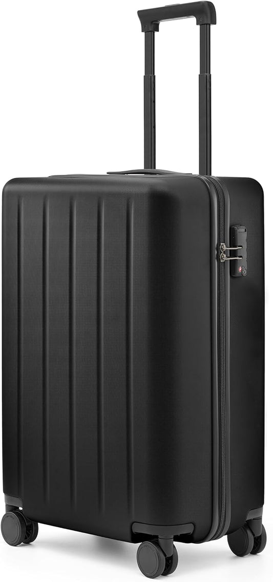 NINETYGO Carry On Suitcase, 20 Inch Carry-On Luggage with Double Spinner Wheels, Dry Wet Separate, PC Hard Case Suitcase, Lightweight Travel Luggage, TSA Approved (Black, Danube)