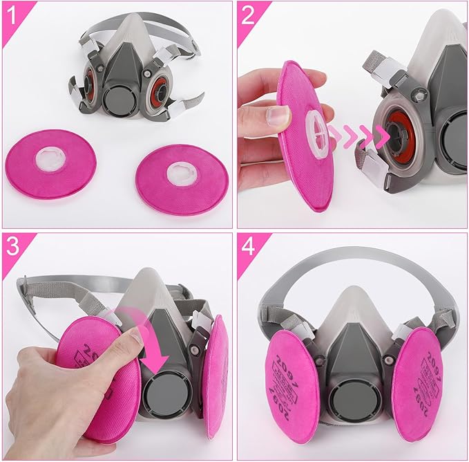 Full Face Respirator Mask - Gas Masks Survival Nuclear and Chemical for Asbestos, Fume, Resin, Dust and Chemical