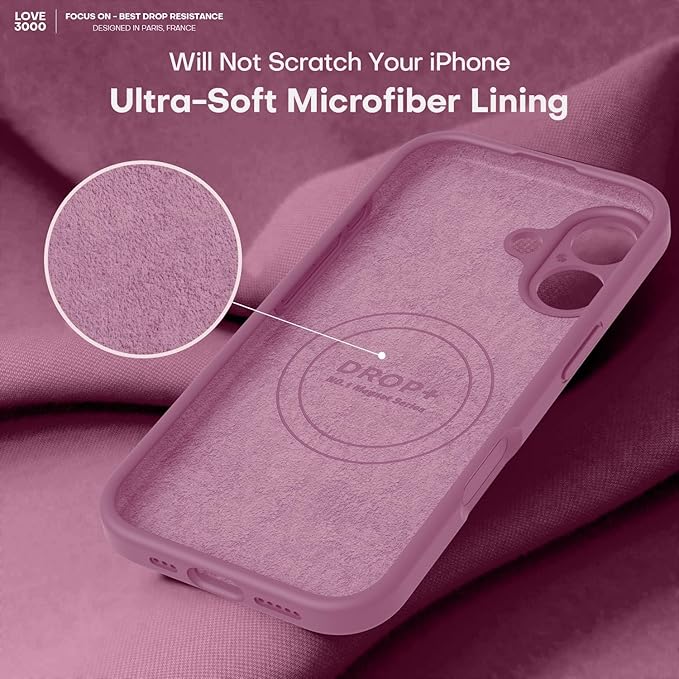 LOVE 3000 Designed for iPhone 17 Case, Premium Silicone [Compatible with Magsafe][Soft Anti-Scratch Microfiber Lining] Shockproof Protective Phone Case for Men Women 6.3", Lavender Purple