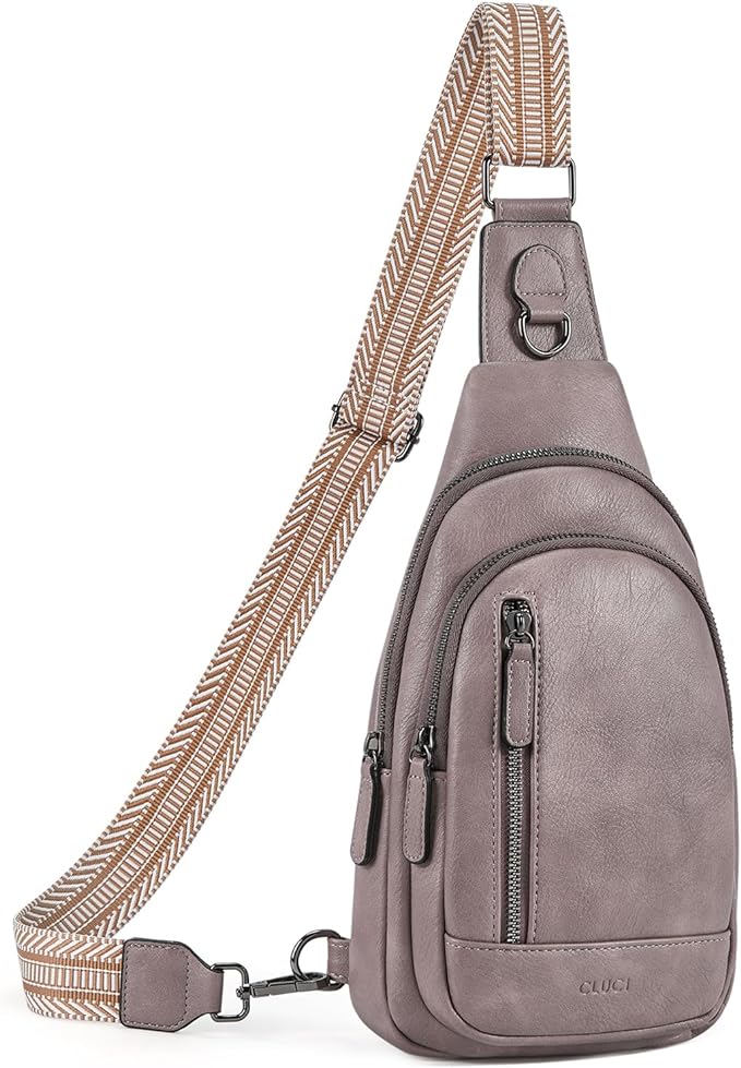 CLUCI Crossbody Bags for Women Men,Leather Sling Bag Cross Body Backpack for Woman Gifts for Women Birthday Unique