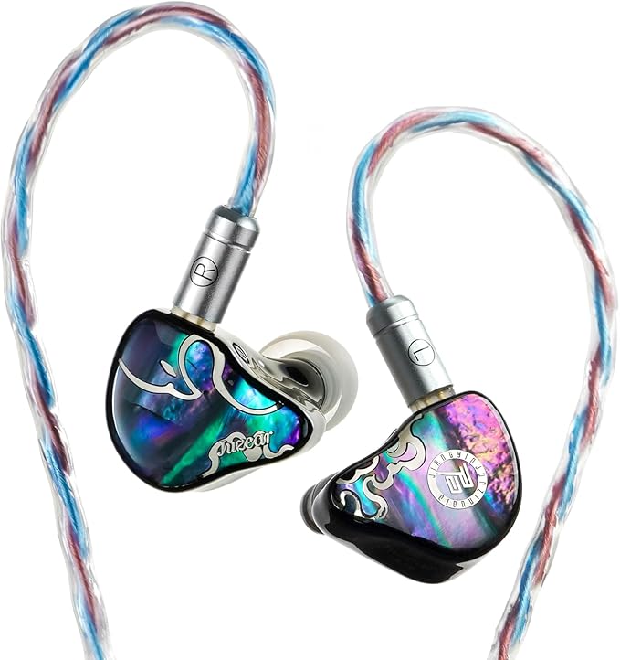 HiFiGo IEMs Juzear x Z Review Defiant in Ear Monitors, 1DD +3BA Hybrid Drivers IEM, HiFi Wired Earbuds, Gaming Earbuds with 3.5/4.4mm Detachable Cable for Musician Audiophile Gamer (Rainbow)