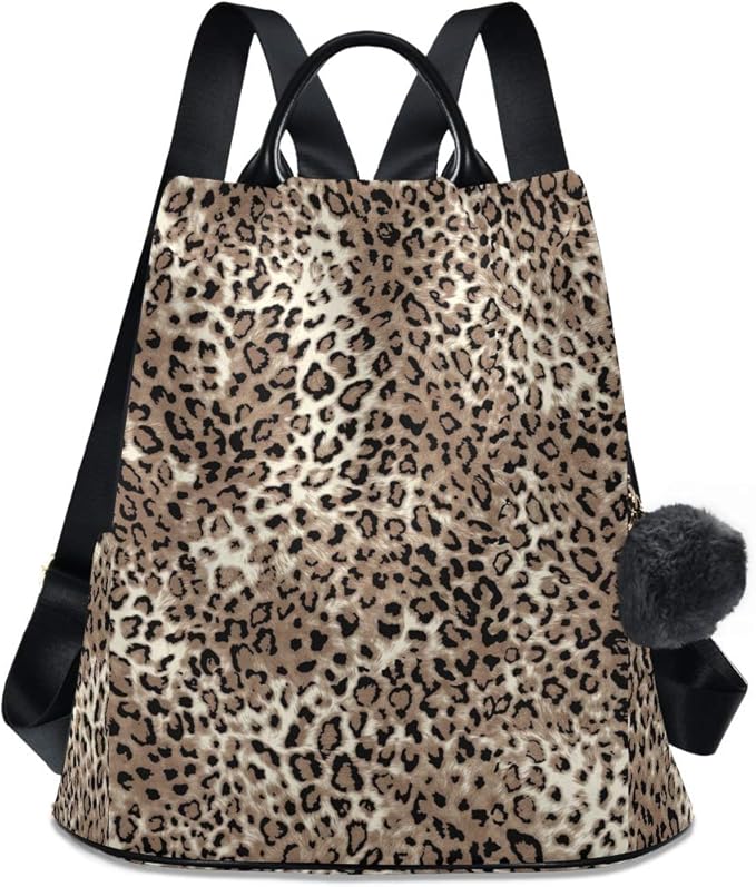 ALAZA Leopard Print Cheetah Animal Backpack Purse for Women Anti Theft Fashion Back Pack Shoulder Bag