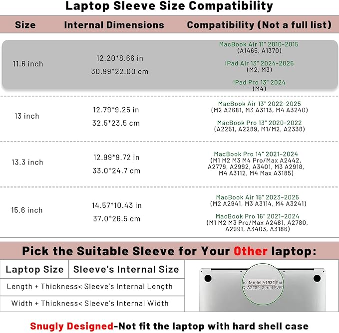 Allinside 11-12 inch Laptop Sleeve Case Compatible with MacBook Air 11 2010-2015/MacBook 12 2015-2017, Waterproof PU Leather Laptop Sleeve Bag Protective Vertical Case Cover, Pink