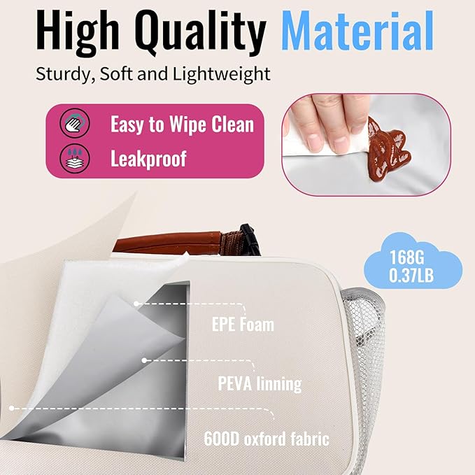 Genteen Lunch Box for Women Adults Girls - Insulated LunchBox Reusable, Zip Closure & Buckle Handle, Portable Cooler for Work, School, Travel (White)