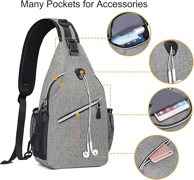 MOSISO Sling Backpack, Multipurpose Crossbody Shoulder Bag Travel Hiking Daypack