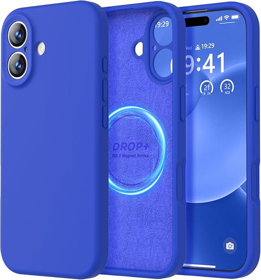 LOVE 3000 Designed for iPhone 17 Case, Premium Silicone [Compatible with Magsafe][Soft Anti-Scratch Microfiber Lining] Shockproof Protective Phone Case for Men Women 6.3", Klein Blue
