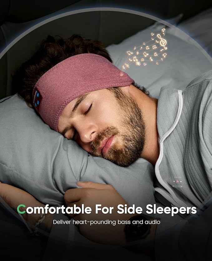 Perytong Sleep Headphones Bluetooth 5.2 Headband, Sports Wireless Earphones Music Sleeping Eye Mask Earbuds with HD Stereo Speaker for Mom Dad Women Men Teen Running Cool Gadgets Unique Gifts