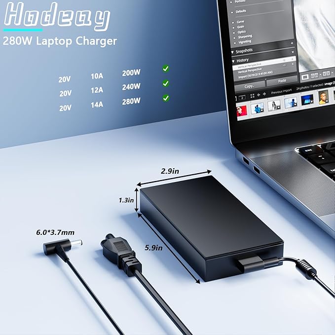 280W ADP-280BB B Charger Compatible with Asus ROG Strix G15 G17 G513R G513Q G713R G713Q TUF A16 FA617 FA617X FA617N FA617XT FA617NT FA617XS FA617NS Strix Scar 15 17 SE Flow X16 Power Adapter