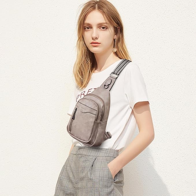 Womens Sling Bag Crossbody Bags for Women Vegan Leather Sling Backpack Daypack Fanny Pack Crossbody Purse Travel