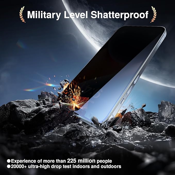 SMARTDEVIL 2+2Pack Privacy Screen Protector for iPhone 14 Plus with Camera Lens Protector,Shatterproof Tempered Glass [True 28°Anti Spy][9H Hardness][Automatic Dust-Elimination Install][Bubble Free]