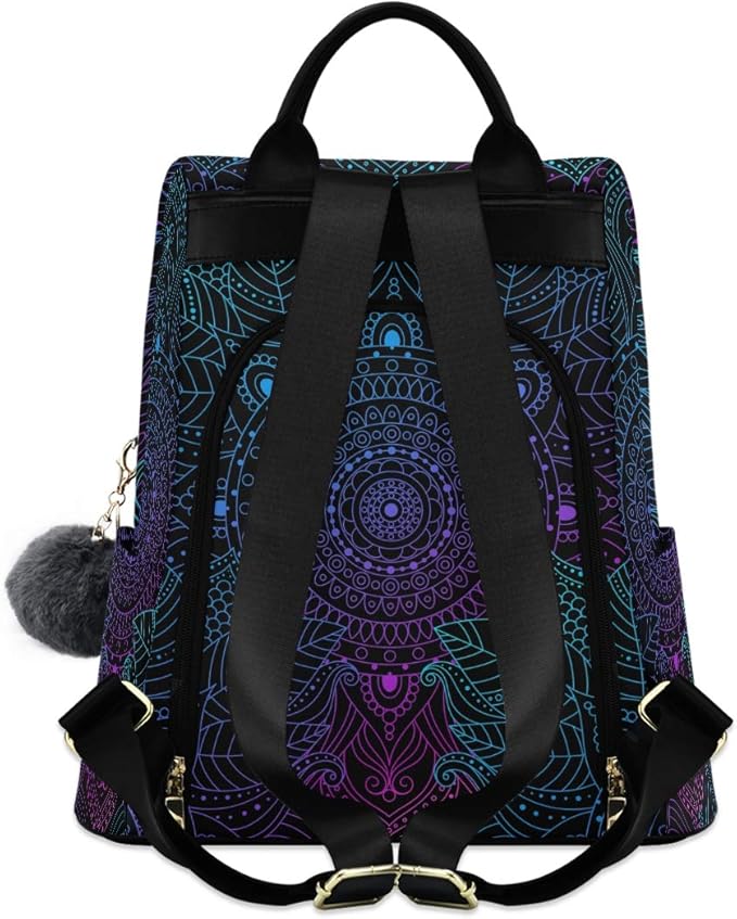 ALAZA Boho Mandala Ethnic Bohemian Backpack Purse for Women Anti Theft Fashion Back Pack Shoulder Bag