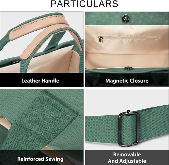 Tote Bags for Women Canvas Tote Purse Crossbody with Pockets Top Handle Shoulder Satchel Bag for Women