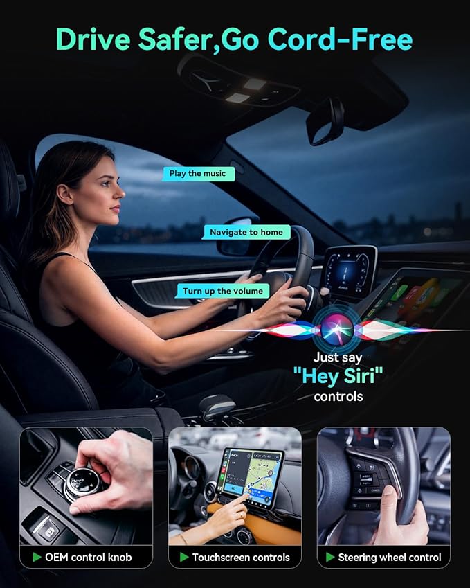 Wireless CarPlay Adapter 2025 Version, 2-in-1 Stable 5.8GHz Connection, Plug & Play via USB/USB-C, Auto Connect, Compact Car Accessory (Style 2)