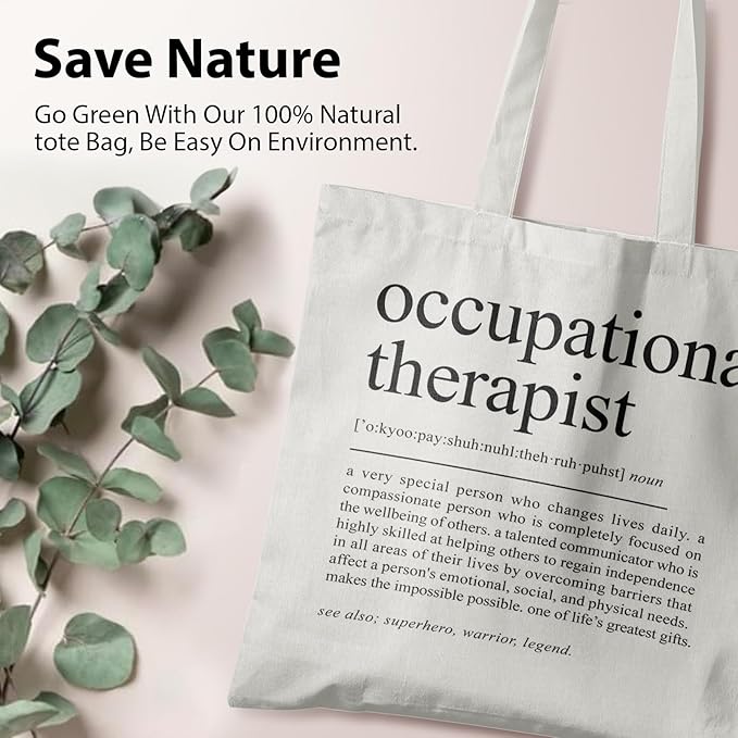 Occupational Therapist Gifts,OT Gifts, Occupational Therapist Canvas Tote Bags for Women, Reusable Grocery Bags