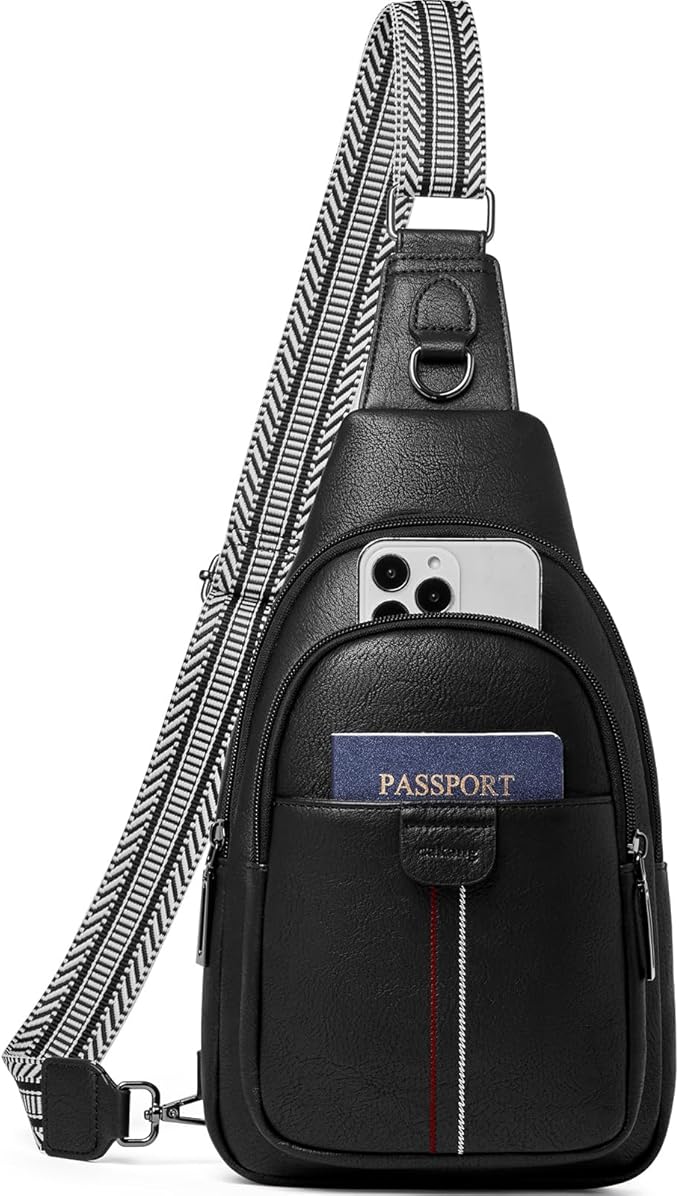 Womens Sling Bag Crossbody Bags for Women Vegan Leather Sling Backpack Daypack Fanny Pack Crossbody Purse Travel