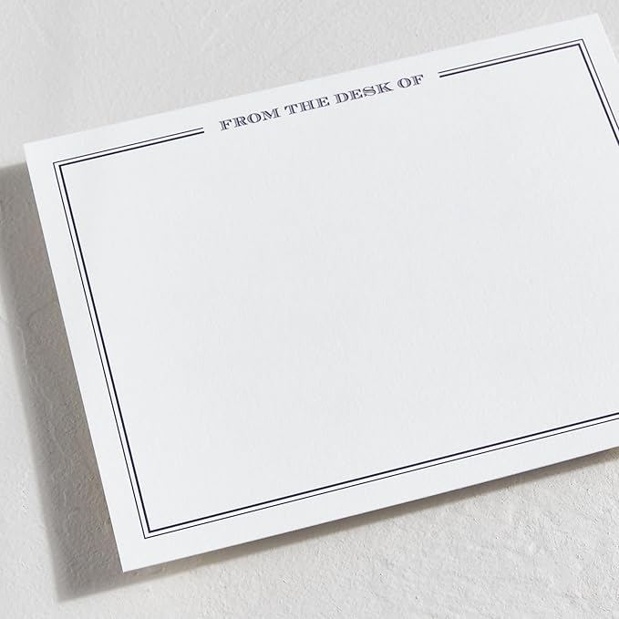 Minted Gentleman Stationery Cards, 10 Count, Blank Cards and Envelopes For Thank You Notes, Invitations & Handwritten Messages, Gifts For Men, Note Cards & Stationery Set, Darknight Blue Color Theme