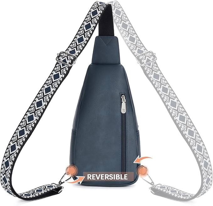 BOSTANTEN Sling Bag for Women Leather Crossbody Bag Vintage Cross Body Purse for Travel with Guitar Strap, Bohemian Style