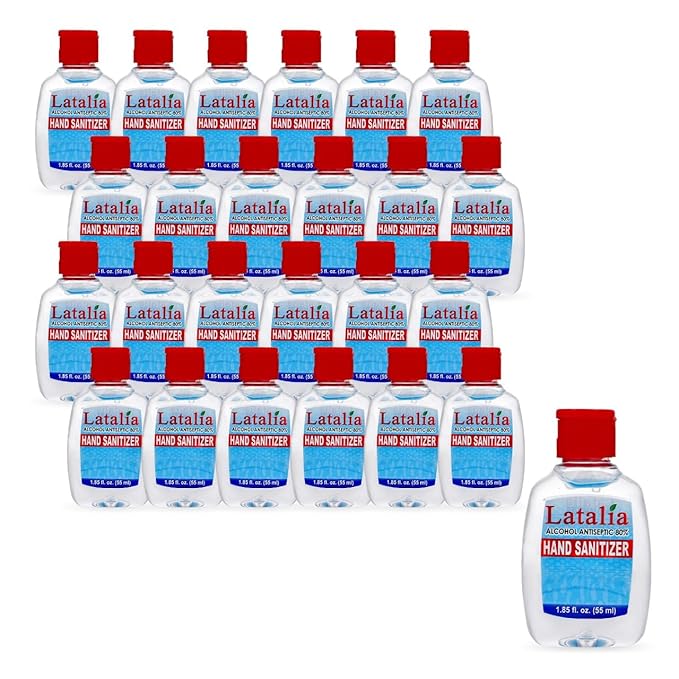 Mini Hand Sanitizer | Pack of 24 Unscented Hand Sanitizer Travel Size with 80% Alcohol, Pocket-Friendly, Quick-Dry, Moisturizing & Everyday Clean Hands (55ml & 1.85 fl. oz)