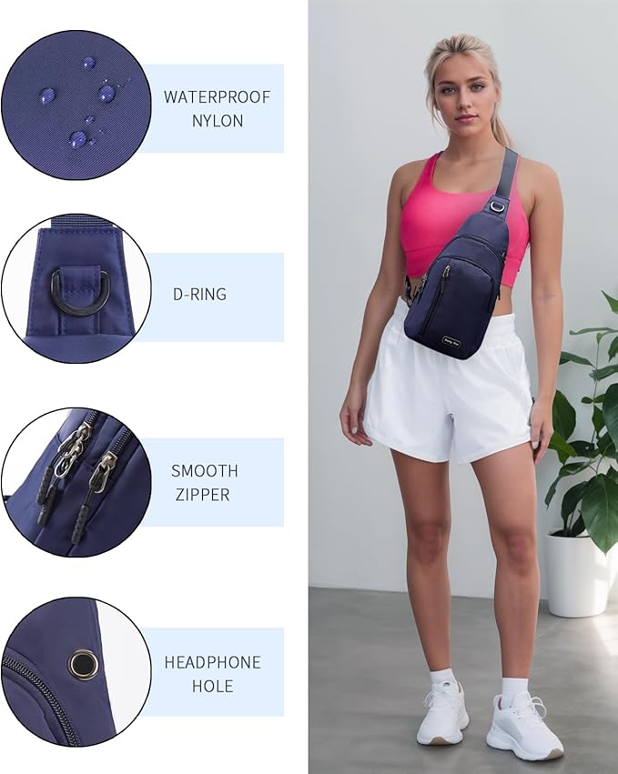 Seoky Rop Small Sling Bag Crossbody for Men Women One Strap Shoulder Cross Body Bag Sling Backpack for Travel