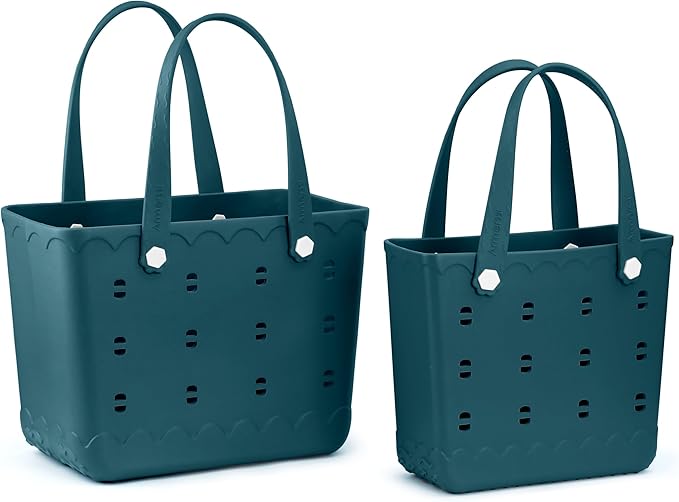 Armerssi Rubber Tote Bag For Women Large Rubber Beach Bag Waterproof Washable Handbag Durable Tote Bag Beach Swimming Travel