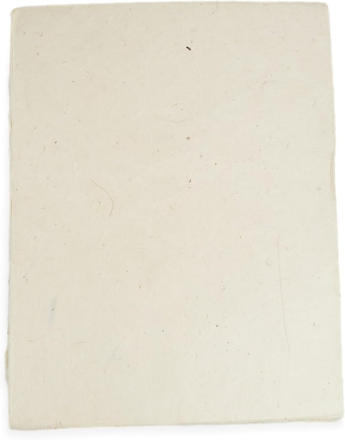 Handmade Lokta Laser and Inkjet Printer Paper with Deckle Edge 8.5x11 Inch Vintage Decorative Specialty Printing Paper (25 Sheets, Natural)