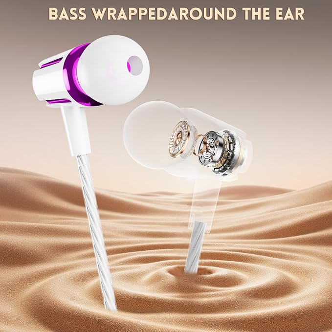 Earbuds Wired with Microphone, 5 Pack Wired Headphones with Powerful Heavy Bass, High Definition, Earphones 3.5mm Jack