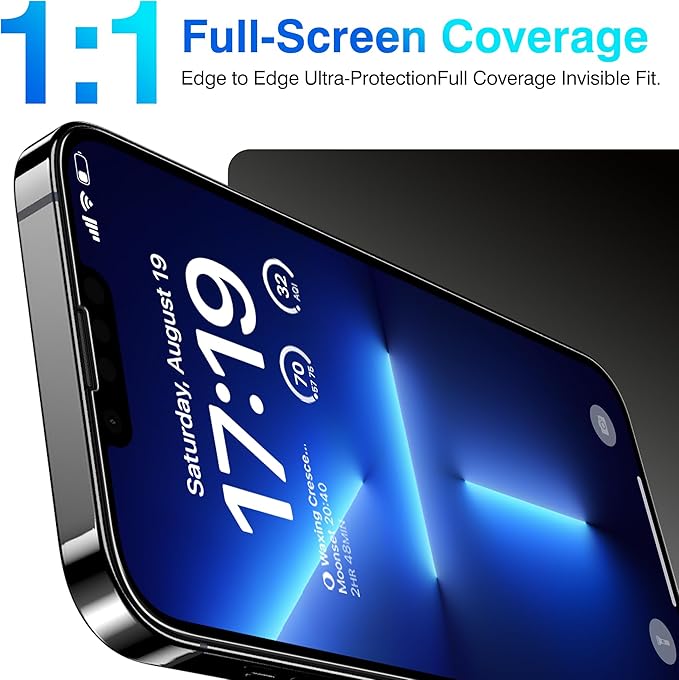 EZ-GLAZ- 4 Pack for iPhone 13 Pro Max Screen Protector [6.7"] With 2 Pack Camera Lens Protector, 9H+ Hardness 12FT Military Grade Shatterproof Scratch Resistant Durable Tempered Glass Film with Flawless Fit Kit, HD Clear