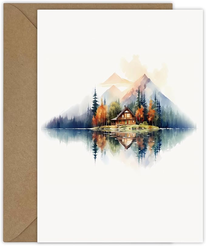 25 Watercolor Landscape Greeting Cards All Occasion Blank Note Cards with Envelopes (Landscape 5x5)