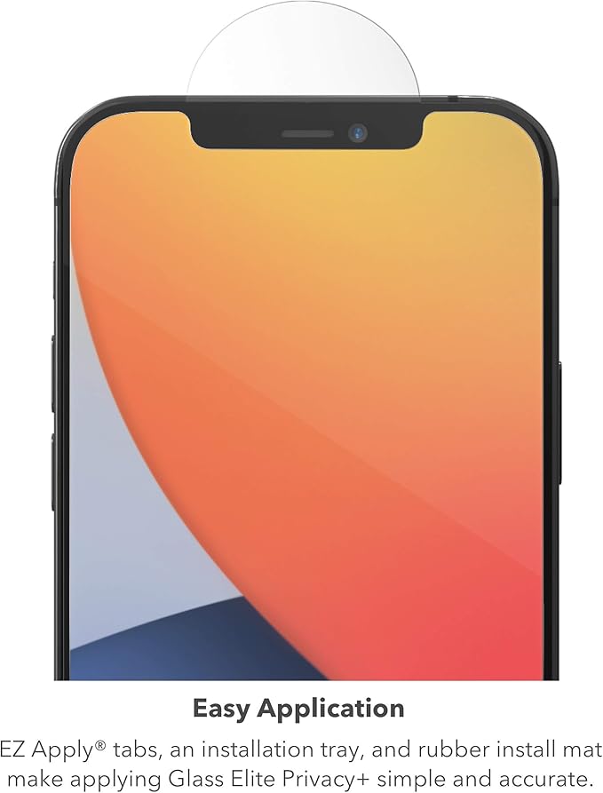 ZAGG Glass Elite Privacy+ Screen Protector for iPhone 12 Pro Max, Two-Way Privacy Filter, 4X Stronger, Anti-Fingerprint Technology, InvisibleShield, Easy to Install