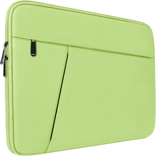 Laptop Sleeve 15.6 inch, Shockproof Protective Computer Carrying Cover with Front Pocket, Briefcase Handbags Laptop Case for 15.6 inch HP, Dell, Acer, Asus, Notebook, Light Green