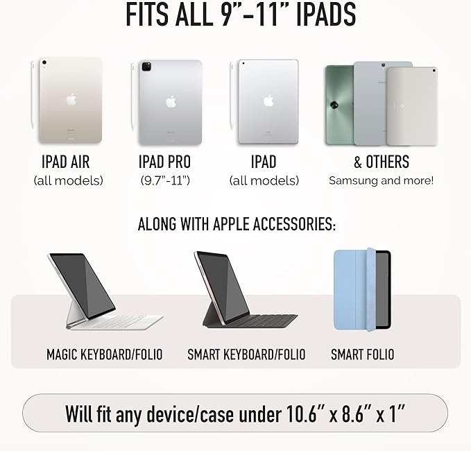 Vandel - The Original Puffy iPad Sleeve 9-11 Inch Tablet Sleeve, Brown i Pad Case for Women and Men, Cute iPad Air Pouch, 9 10 Inch, 11 Inch Bag