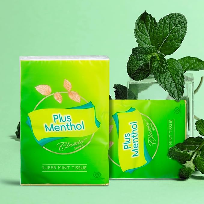 Menthol Lotion Pocket Tissues, Travel Size 4-Ply Thick & Soft, 20 Pack (200 Tissues Total)