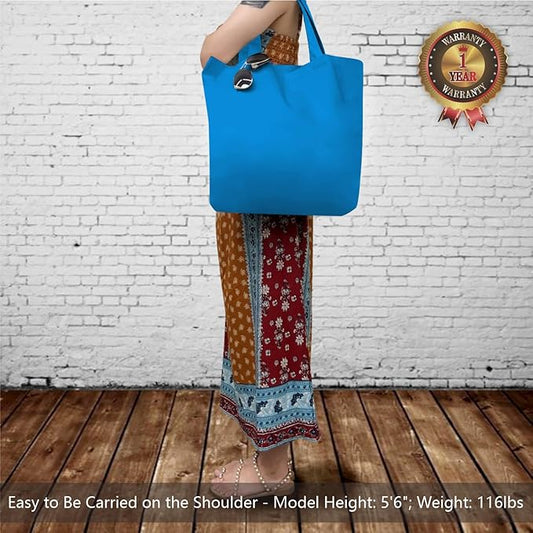 TOPDesign 1-Pack Super Strong Large 12oz Cotton Canvas Tote Bag, Reusable Grocery Shopping Cloth Bag, Fashionable Two-Tone Tote for Crafts, DIY Your Creative Designs