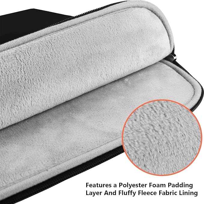 Laptop Case Sleeve 15.6 inch, Shockproof Protective Notebook Case with Accessory Pocket, Briefcase Carrying Laptop Cover for 15.6" HP, ASUS, Dell, Lenovo, Acer, Black