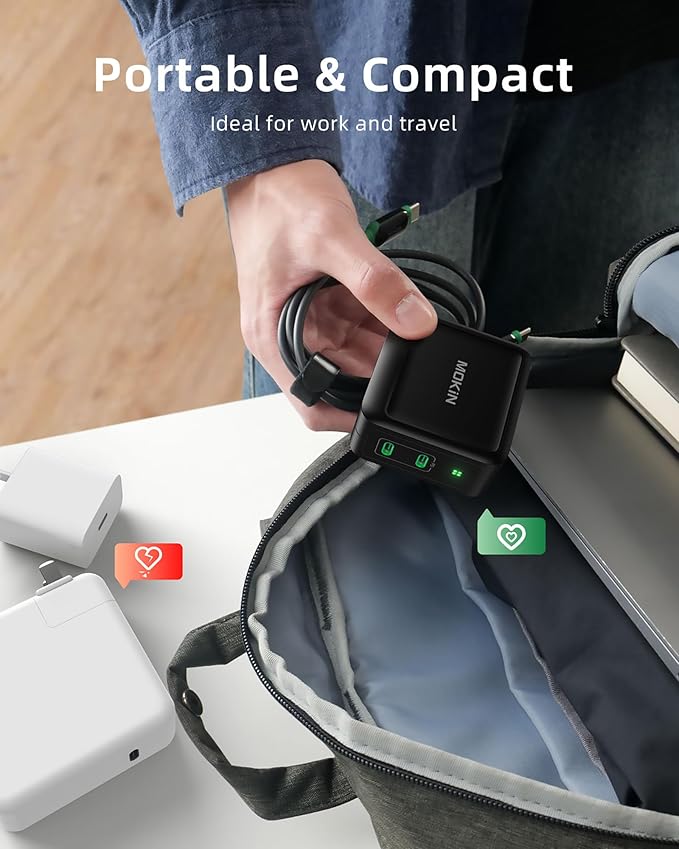 USB C Charger Block, 100W GaN+ Dual Port USB C Fast Charging Block Foldable Compact Wall Charging Power Adapter for MacBook Pro/Air, iPad, iPhone Series, Galaxy S24/S23, and More