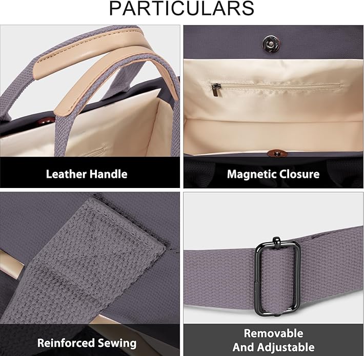 Tote Bags for Women Canvas Tote Purse Crossbody with Pockets Top Handle Shoulder Satchel Bag for Women