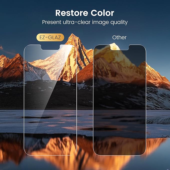 EZ-GLAZ-4+2 Pack for iPhone 13 Pro Max Privacy Screen Protector[6.7 inches] With Camera Lens Protector, [Drop Protection] 9H Hardness Full Coverage Anti-Spy Tempered Glass Film, Easy to install