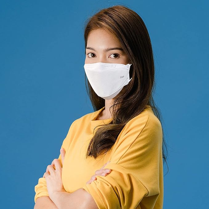 KN FLAX - Face Protective Mask (White) [Made in Korea] [10 Individually Packaged] 4-Layers Premium KF94 Certified Safety Mask for Adult [English Packing]