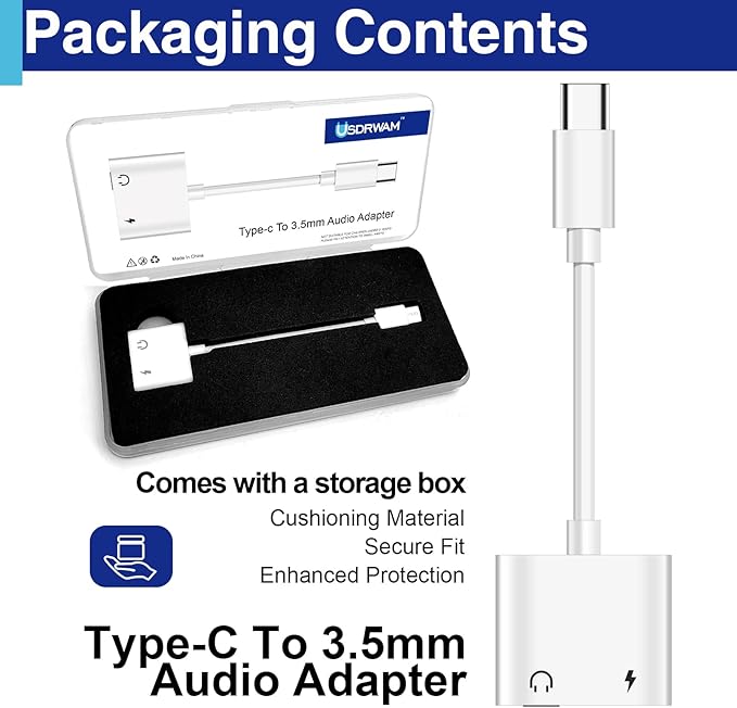 USB C to 3.5 Mm Headphone Jack Adapter for iPhone, Aux Adapter Converter Dongle Audio Cable Compatible with Ipad MacBook iPhone 16/15 Full Model and Samsung Galaxy After S8 Series