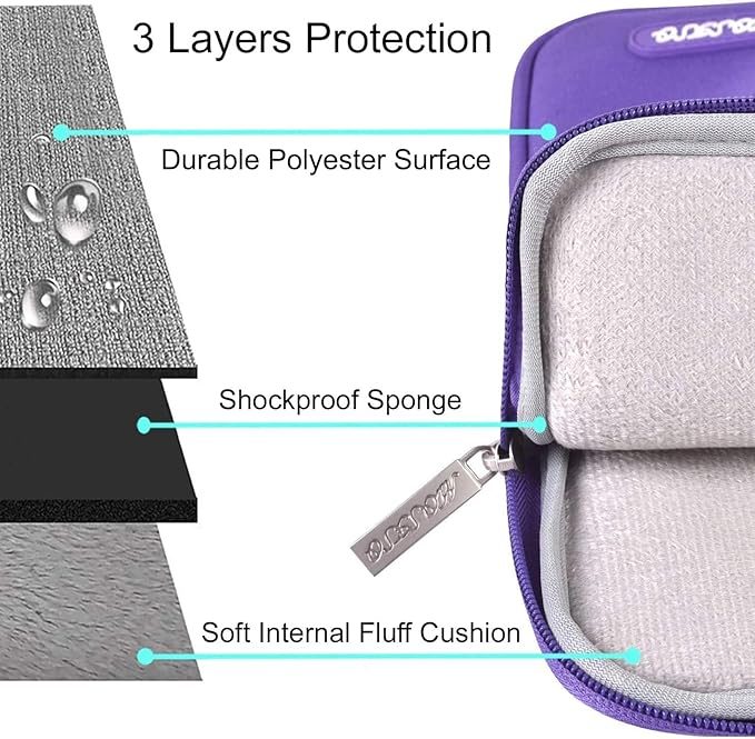 MOSISO Laptop Case 13.3 inch, 13-13.3 inch Laptop Sleeve Compatible with MacBook Air/Pro 13 / Pro 14, HP Dell ASUS Lenovo Notebook, Polyester Vertical Computer Sleeve Bag with Pocket, Ultra Violet