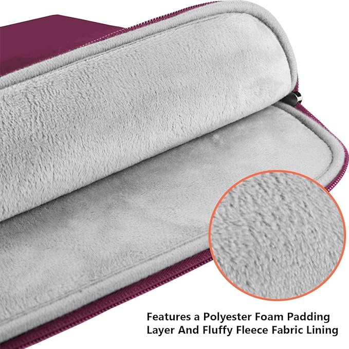 Laptop Sleeve 15.6 inch, Shockproof Protective Notebook Case with Accessory Pocket, Briefcase Carrying Laptop Bag for 15.6" HP, ASUS, Dell, Lenovo, Acer, Rose Red