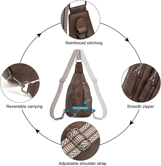 CLUCI Crossbody Bags for Women Men,Leather Sling Bag Cross Body Backpack for Woman Gifts for Women Birthday Unique