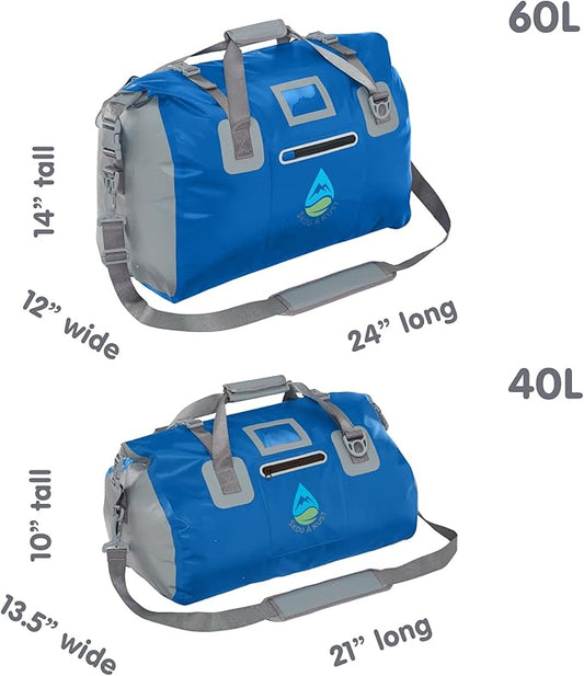 Skog Å Kust Duffelsak Heavy Duty Waterproof Duffel - Gear Bag for Sports, Travel, & More - 40L Navy Blue