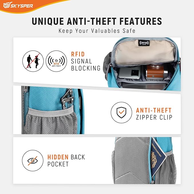 SKYSPER Sling Bag RFID Cross Body Bag Recycled Crossbody Backpack Travel Daypack
