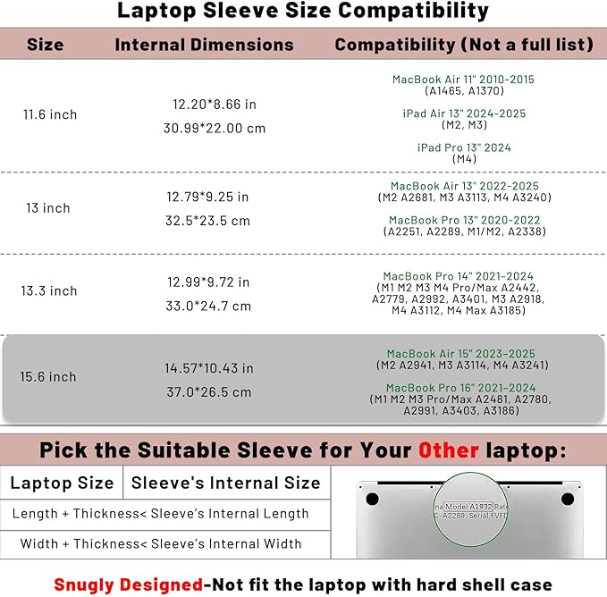 Allinside 15-16 inch Laptop Sleeve Case Compatible with MacBook Air 15 2023-2025/MacBook Pro 16 2021-2024, Waterproof PU Leather Laptop Sleeve Bag Protective Vertical Case Cover, Pink