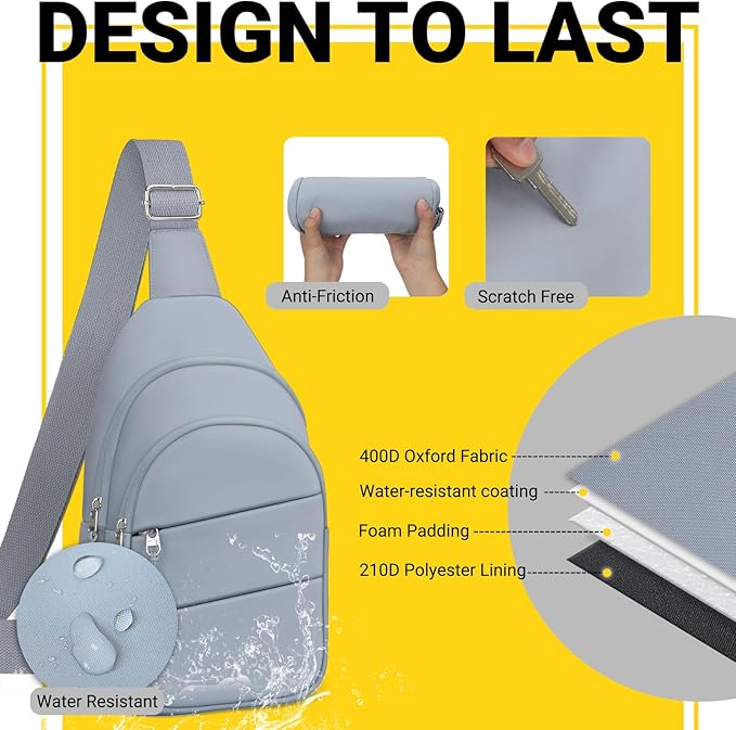 Crossbody Bags for Women, Sling Bag for Men, Small Hiking Backpack Anti Theft Lightweight for Outdoors Travel (M, Blue)