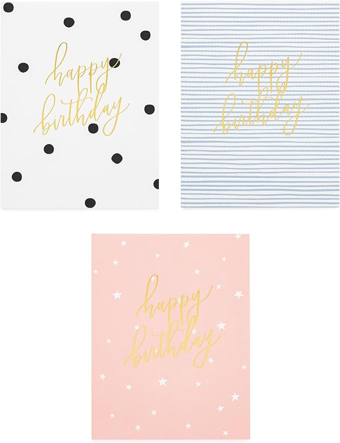 Sugar Paper Cards For Every Occasion Card Box, Greeting Card Assortment Box with Dividers, Set of 12 Greeting Cards and Envelopes, Birthday Cards, Thank You Cards, Generic Cards, Blank Inside, 6.25" x