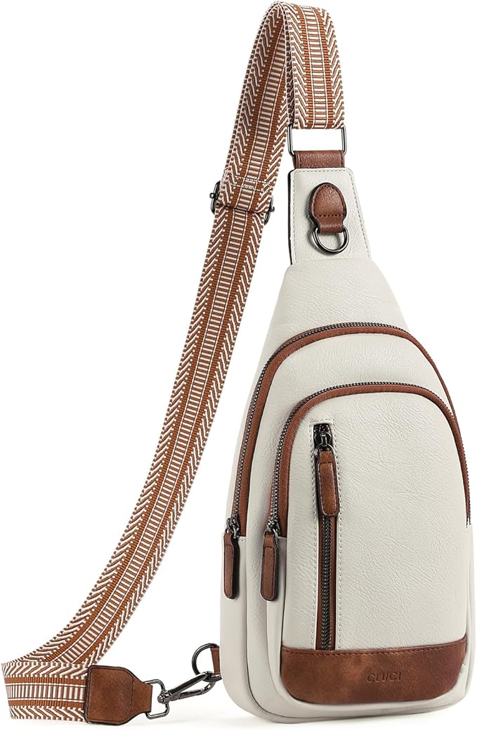 CLUCI Crossbody Bags for Women Men,Leather Sling Bag Cross Body Backpack for Woman Gifts for Women Birthday Unique